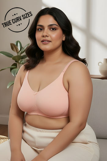 Buy Zivame True Curv Double Layered Non Wired 3/4th Coverage Sag Lift Bra - Peach Pearl